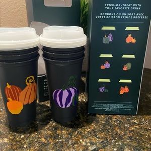 Starbucks hot reusable cups Trick - or- Treat Halloween